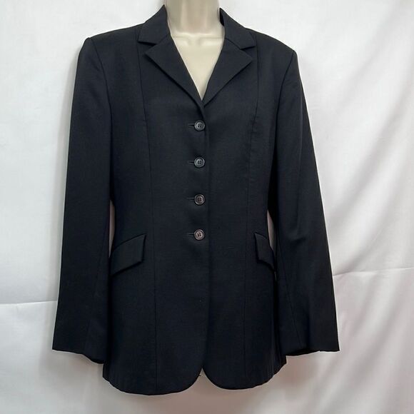 Millers Black wool riding coat size 12-R. EUC - Picture 1 of 11